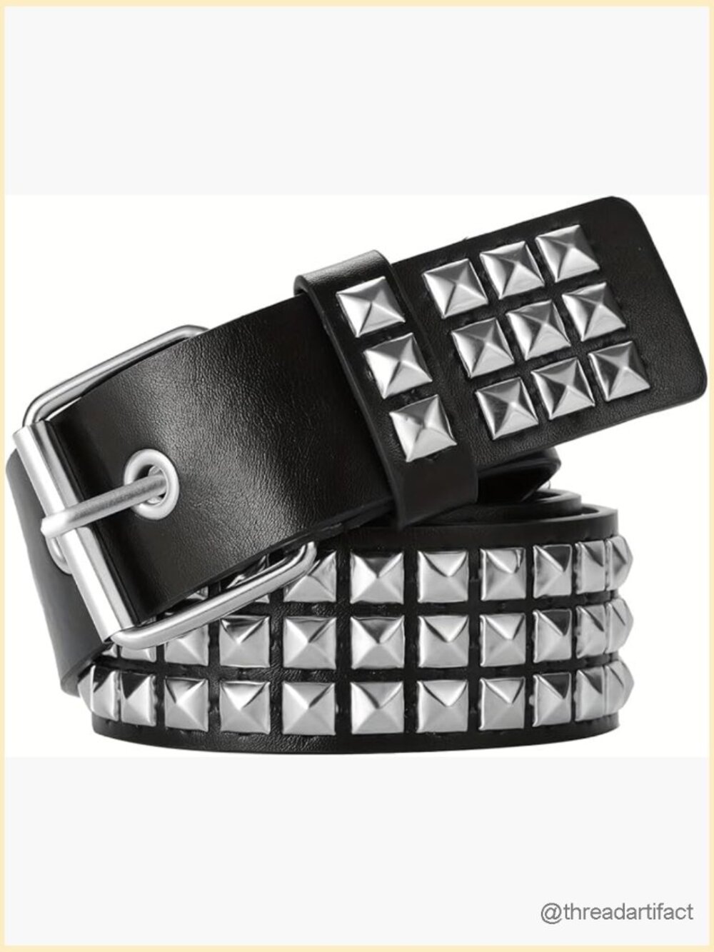 Punk Rock Rivet Studded Belt with Pyramid Studs